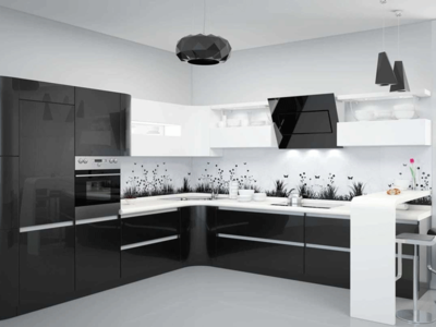 Стильная черно-белая кухня: дизайн мебели и идеи оформления